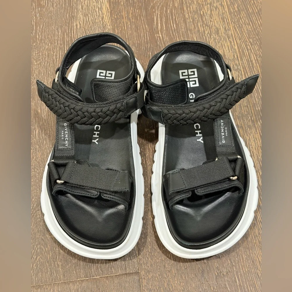 Givenchy Black Leather Sandals